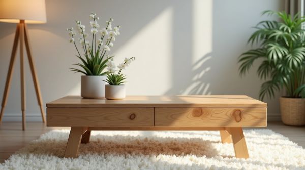 Apportez une touche naturelle avec une table basse en bois flotté