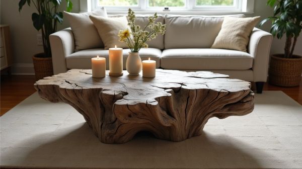 Apportez une touche naturelle avec une table basse en bois flotté